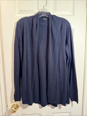 Wonen’s Navy Open-Front Cardigan Sweater